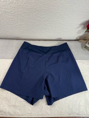 Hurley Women’s L Navy Blue HCS1014 Hybrid Activewear Zipper Pocket Stretch Short